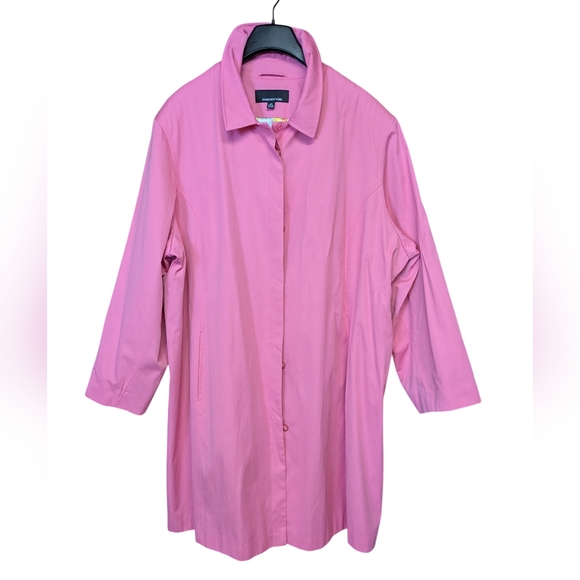 Jones New York Pink Raincoat Trenchcoat Pink Jacket Size 3X - Picture 11 of 11